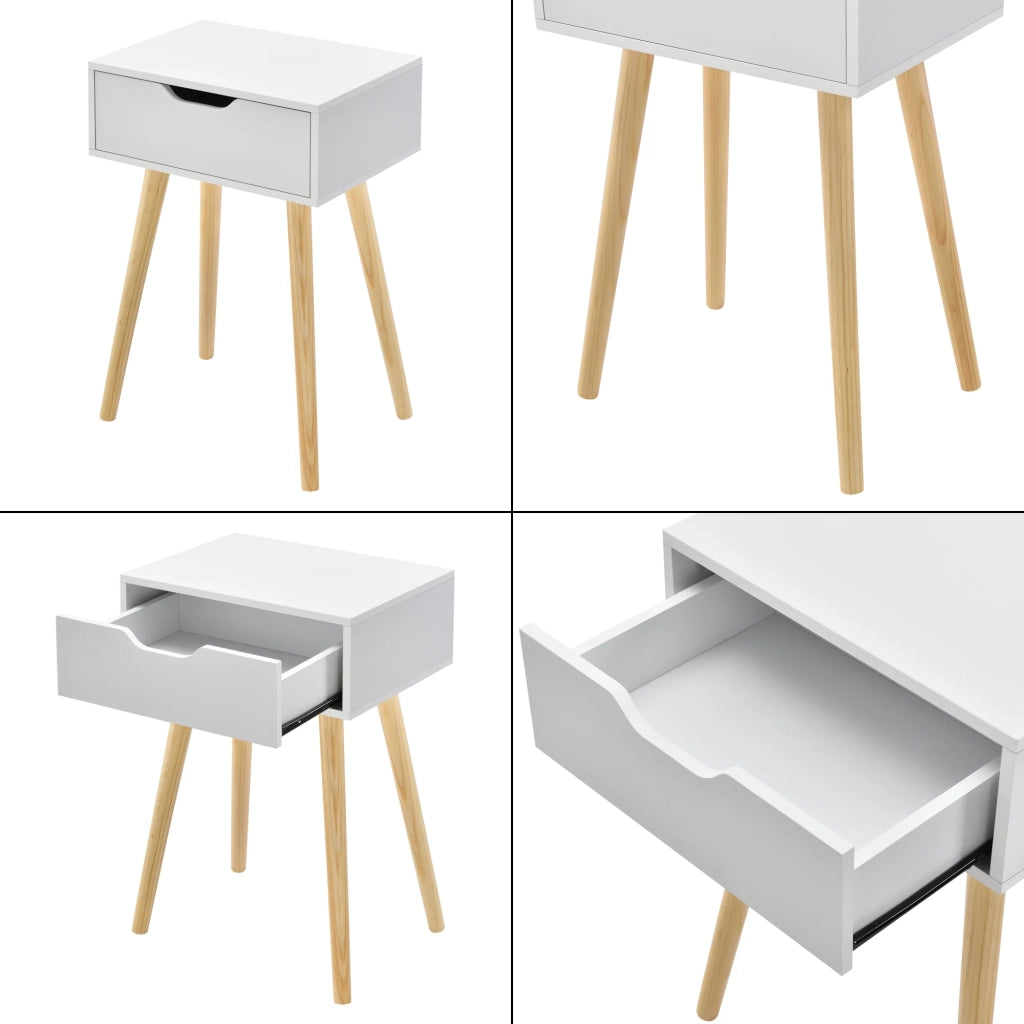 Set di 2 tavolini laterali 60 x 40 x 30 cm bianco 03_0009717