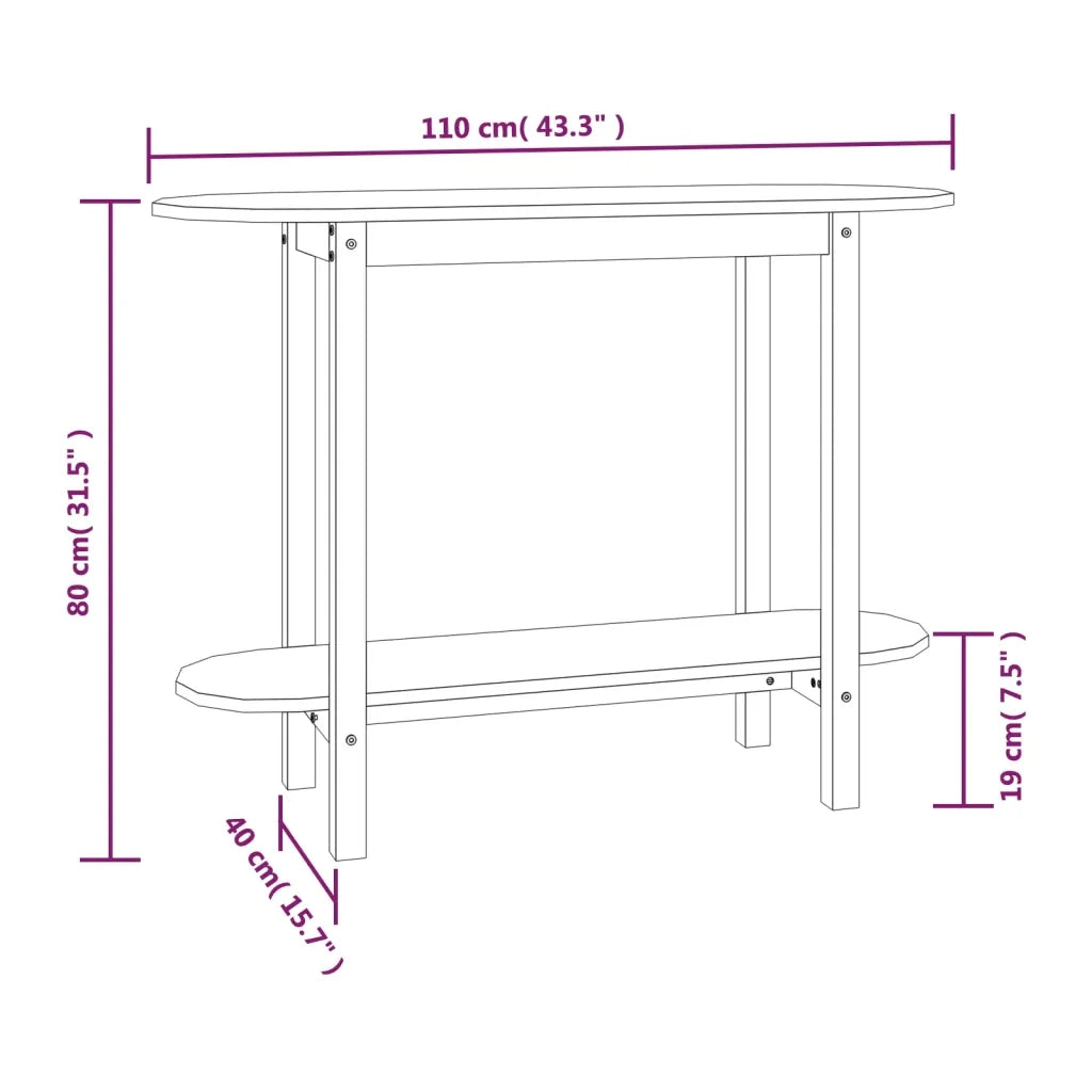 Tavolo Consolle | Tavolo d'Ingresso Bianco 110x40x80 cm in Legno Massello di Pino