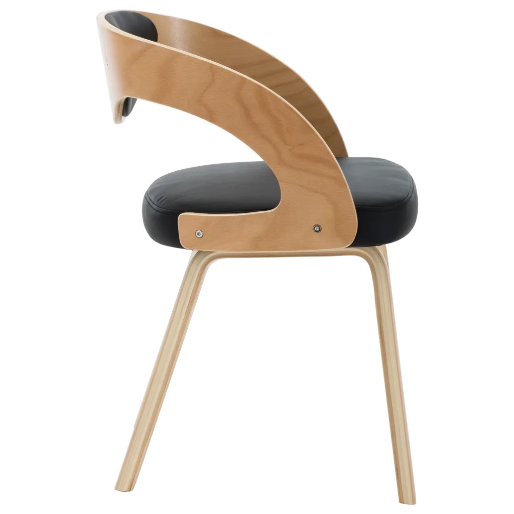 Sedie da Pranzo 4 pz Nere in Legno Piegato e Similpelle cod mxl 24635