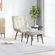 Divano Sedia-Poltrona Relax con Poggiapiedi Crema in Velluto