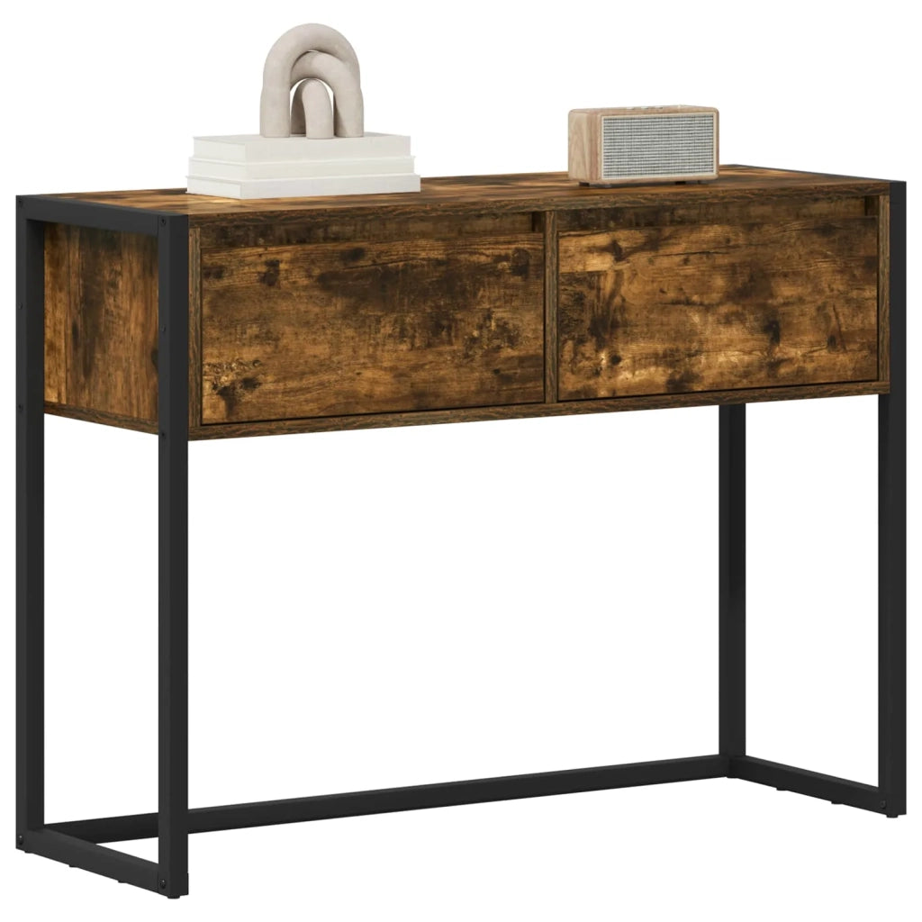 Tavolino | Tavolo laterale Quercia Fumosa 100 x 36 x 75 cm Legno multistrato