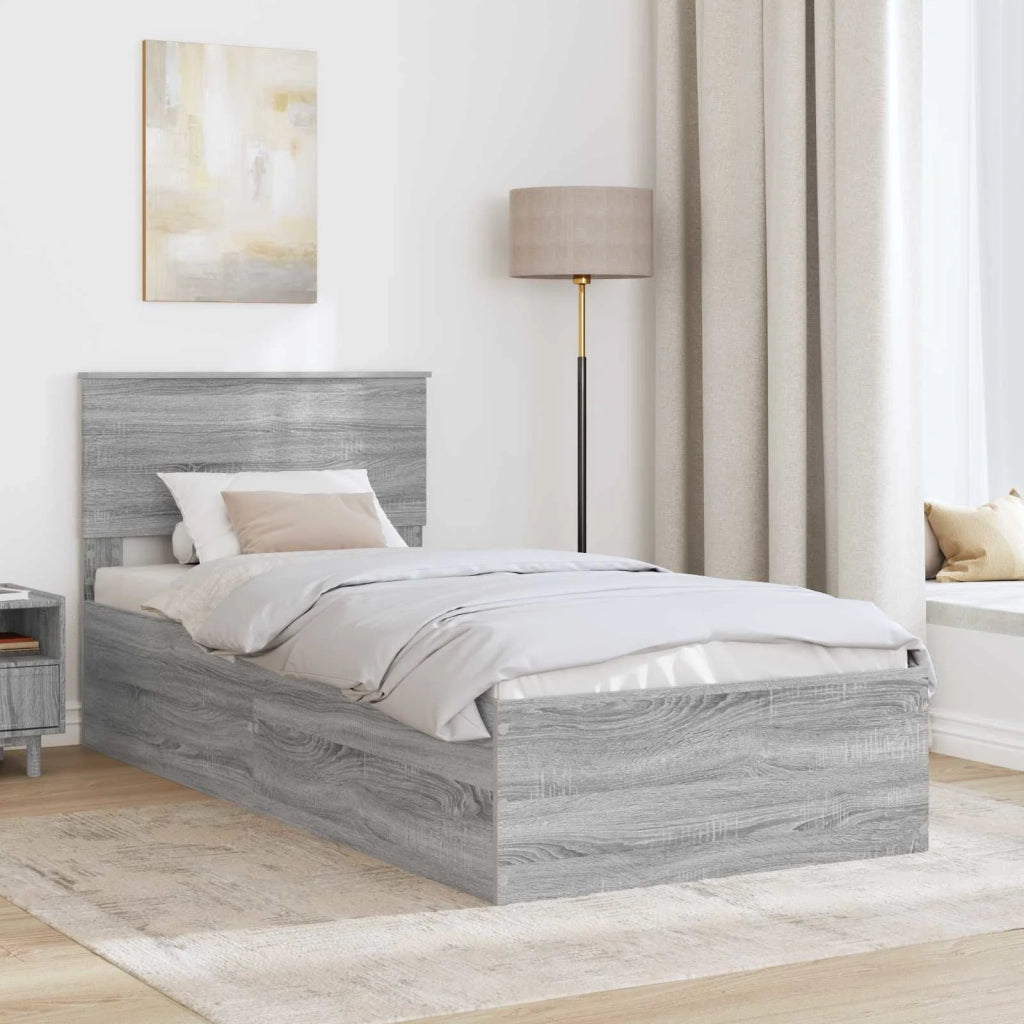 Struttura del letto Grigio Sonoma 90 x 190 cm Legno multistrato 3408709