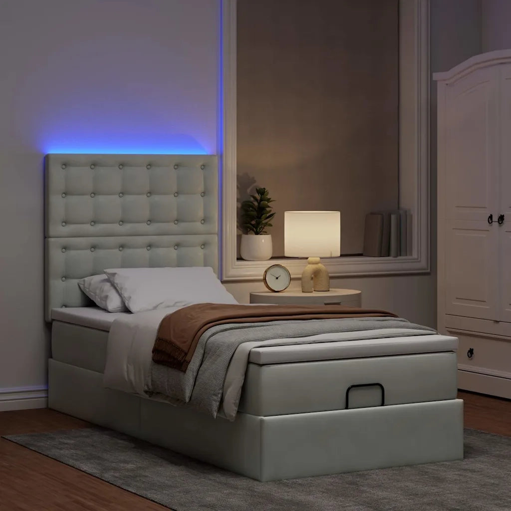 Struttura Letto Pouf con Materassi 90x190 cm in Velluto 3314432