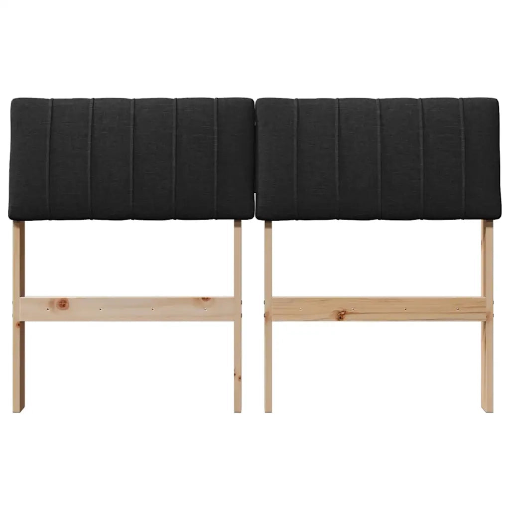 Testiera imbottita Nero 120 cm Pino massello 879241