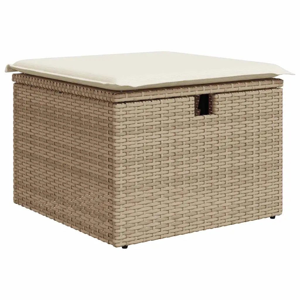 Set Divano da Giardino con cuscino 6 pcs Beige Poly Rattan