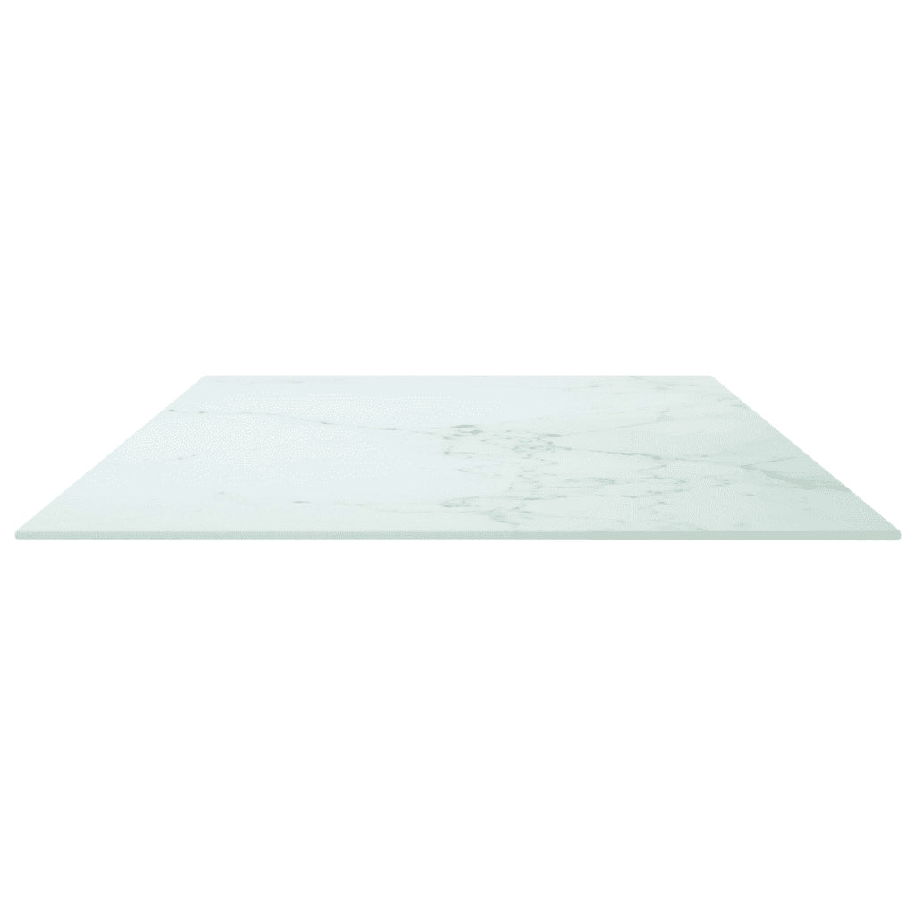 Piano per Tavolo Bianco 120x65 cm 8 mm in Vetro Aspetto Marmo  cod mxl 74725