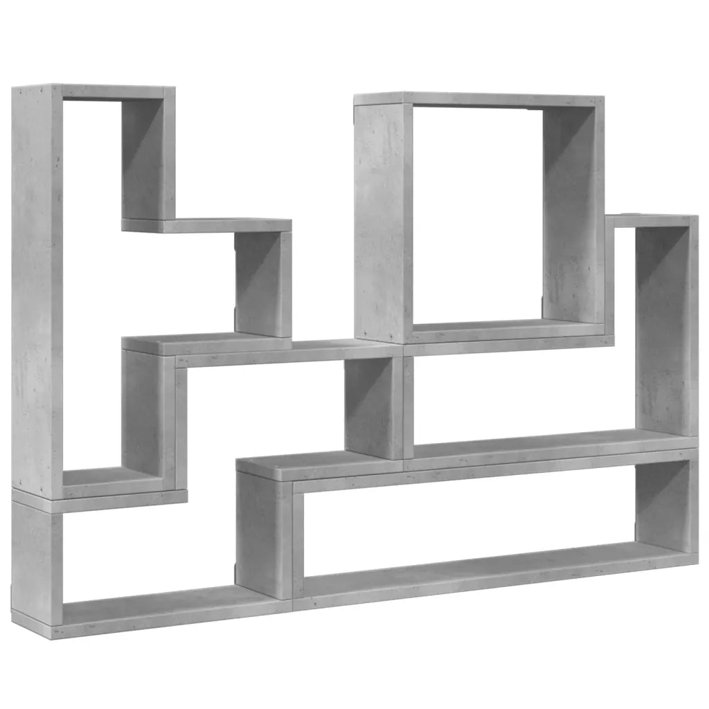 Scaffale a Parete Grigio Cemento 90x12x64 cm Legno Multistrato 840803