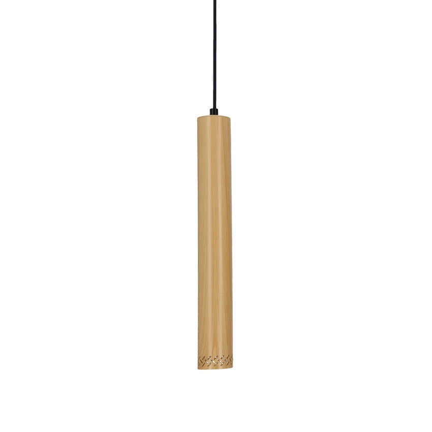 Lampada a sospensione Candellux Tubo nera legno GU10