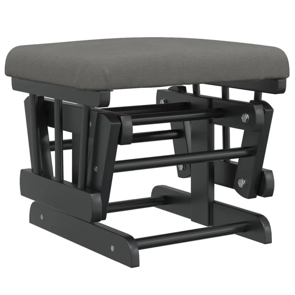 Poltrona | Sedia Relax Glider con Sgabello Grigio Scuro in Tessuto