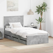 Struttura del letto con cassetto Grigio cemento 90 x 200 cm 3410745