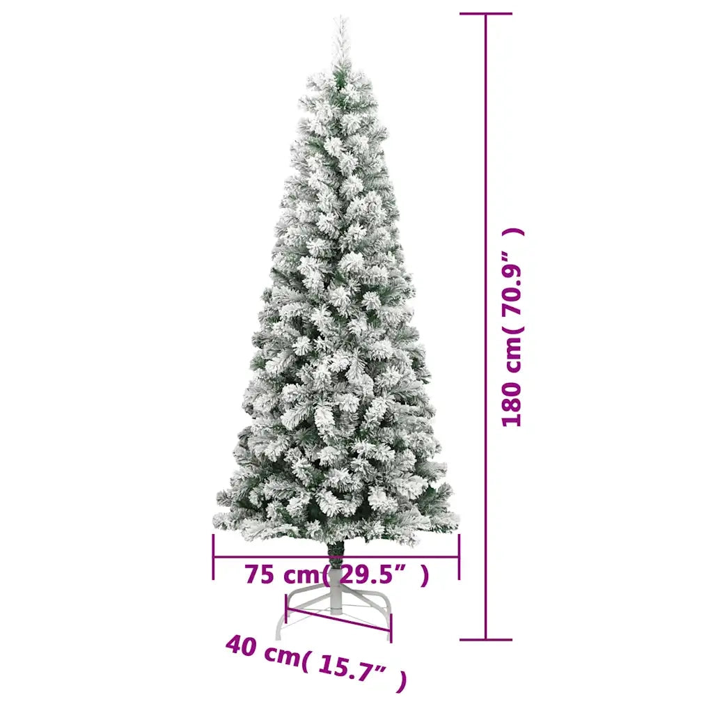vidaXL Albero Natale Artificiale Incernierato con Neve Fioccata 180 cm