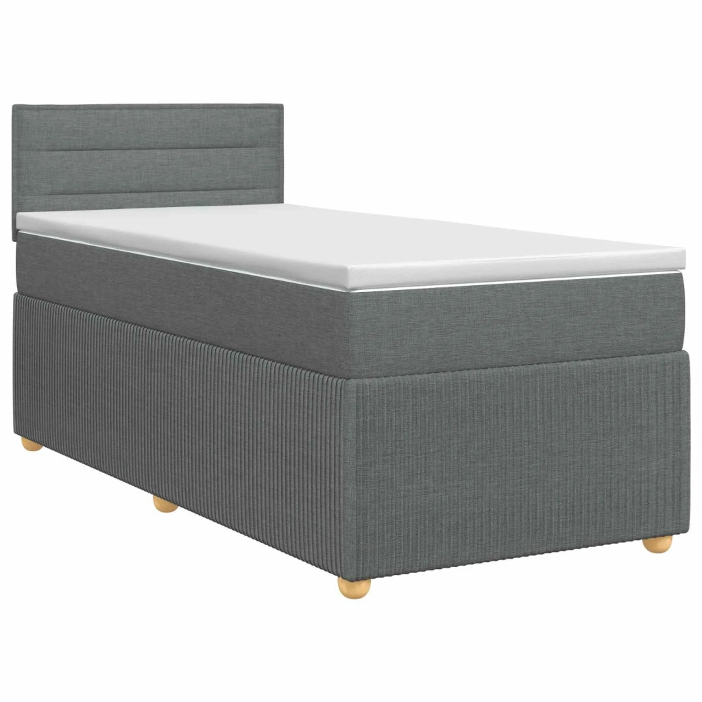 Letto box spring con materasso Grigio Scuro 80 x 200 cm Tessuto 3451329
