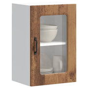 Pensile da Cucina con Porta in Vetro-Mobile Cucina da Parete Kalmar Legno Vecchio 198314