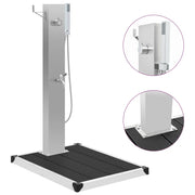 Doccia da Esterno con Piatto in WPC Acciaio Inossidabile cod mxl 53722