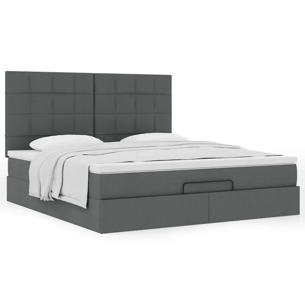 Struttura Letto Pouf con Materasso 160x200 cm in Tessuto 3313169