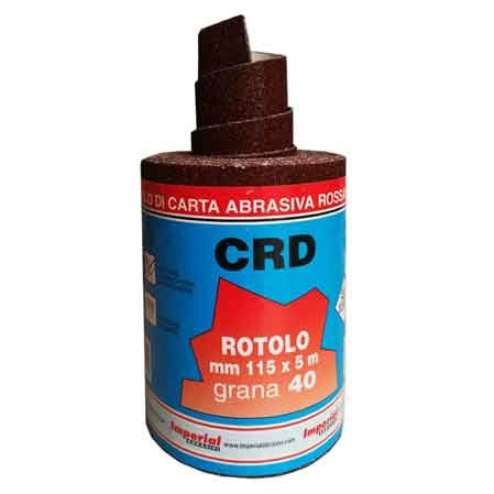 CARTA ABRASIVA 'CRD' MT 5 Grana 220 - rotolo mm 115x5 mt - IMPERIAL ABRASIVI