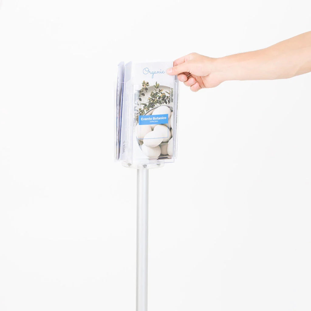 Porta depliant girevole 3 tasche 1/3 A4