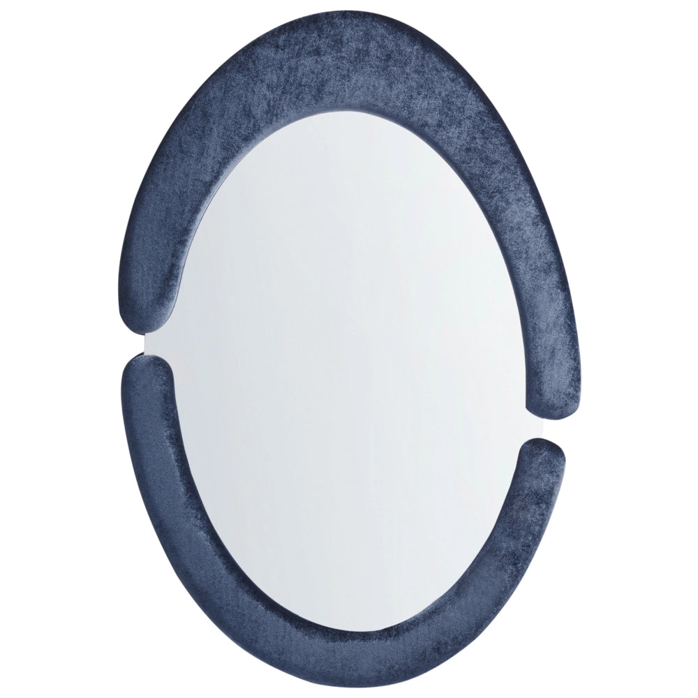 Specchio da parete in MDF blu scuro con cornice in vetro 53 x 89 cm Forma irregolare Decorativo a parete Pezzo d'arredo Stile moderno