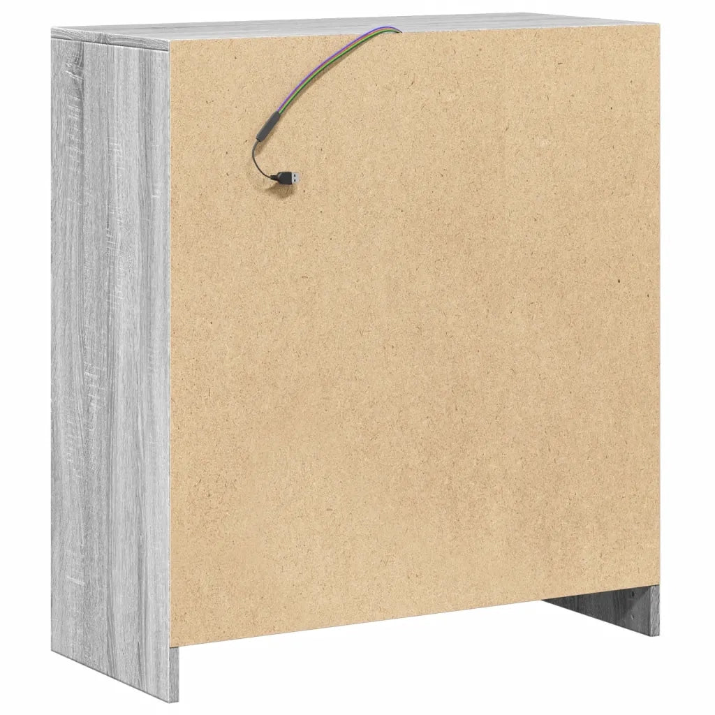 Credenza con LED Grigio Sonoma 77x34x85 cm in Legno Multistrato 852136