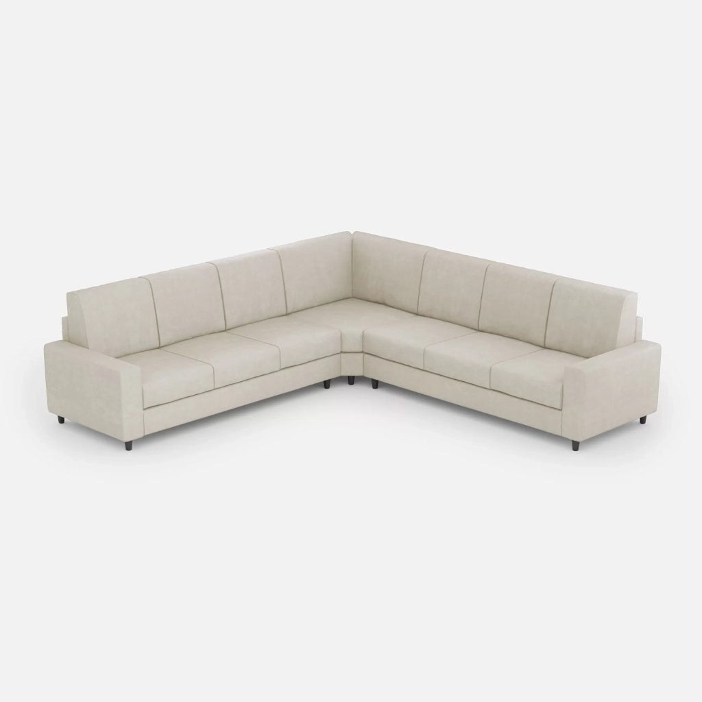 Divano sakar 3 posti  (tre sedute da 60cm) + angolo + divano 3 posti (tre sedute da 60cm) misure esterne l.286x286 | latte - Mobili 2G