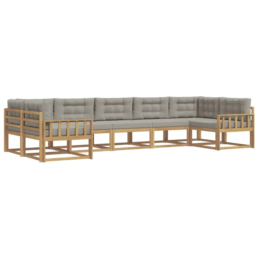 Set di divani da esterno 7 pcs Bianco e Grigio Chiaro 3386965