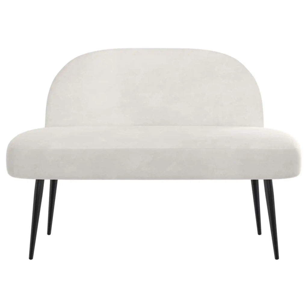 Panchina imbottita con schienale Crema 110 x 60 x 76 cm Velluto