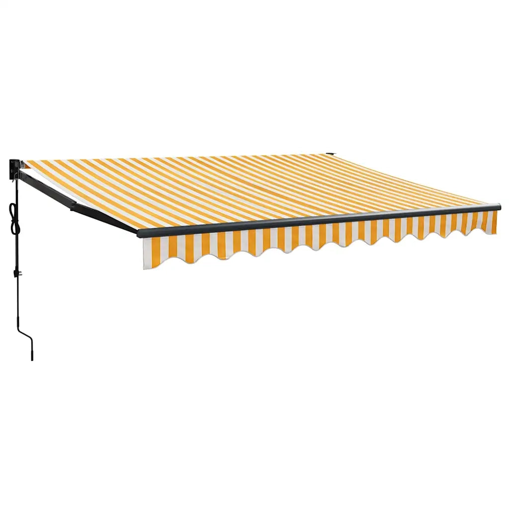 Tenda Sole Automatica Retrattile Gialla e Bianca 3,5x2,5 m