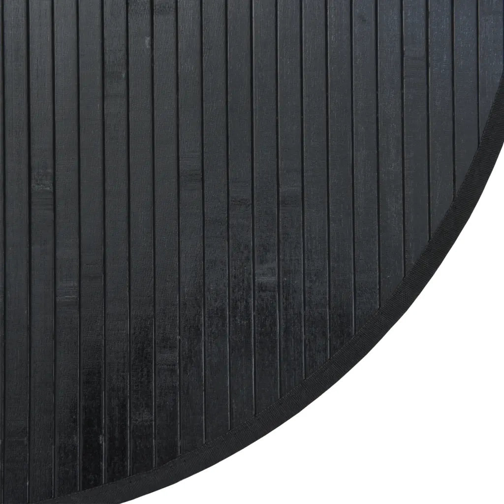 Tappeto Rotondo Nero 100 cm in BambÃ¹