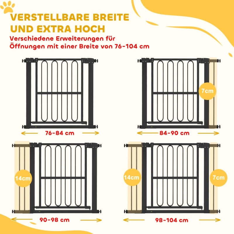 Barriera estensibile a forbice regolabile con chiusura doppia per porte e scale in plastica nera