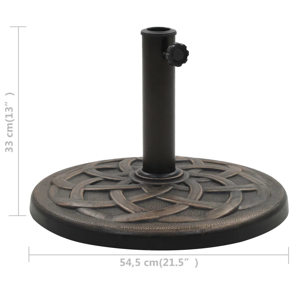 Base per Parasole-Base per ombrellone Rotonda in Poliresina 19 kg Bronzo