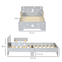 Easycomfort Letto per Bambini 3-6 Anni con Motivi a Stelle e Luna in Pannelli di MDF e Truciolato, 143x76x49 cm