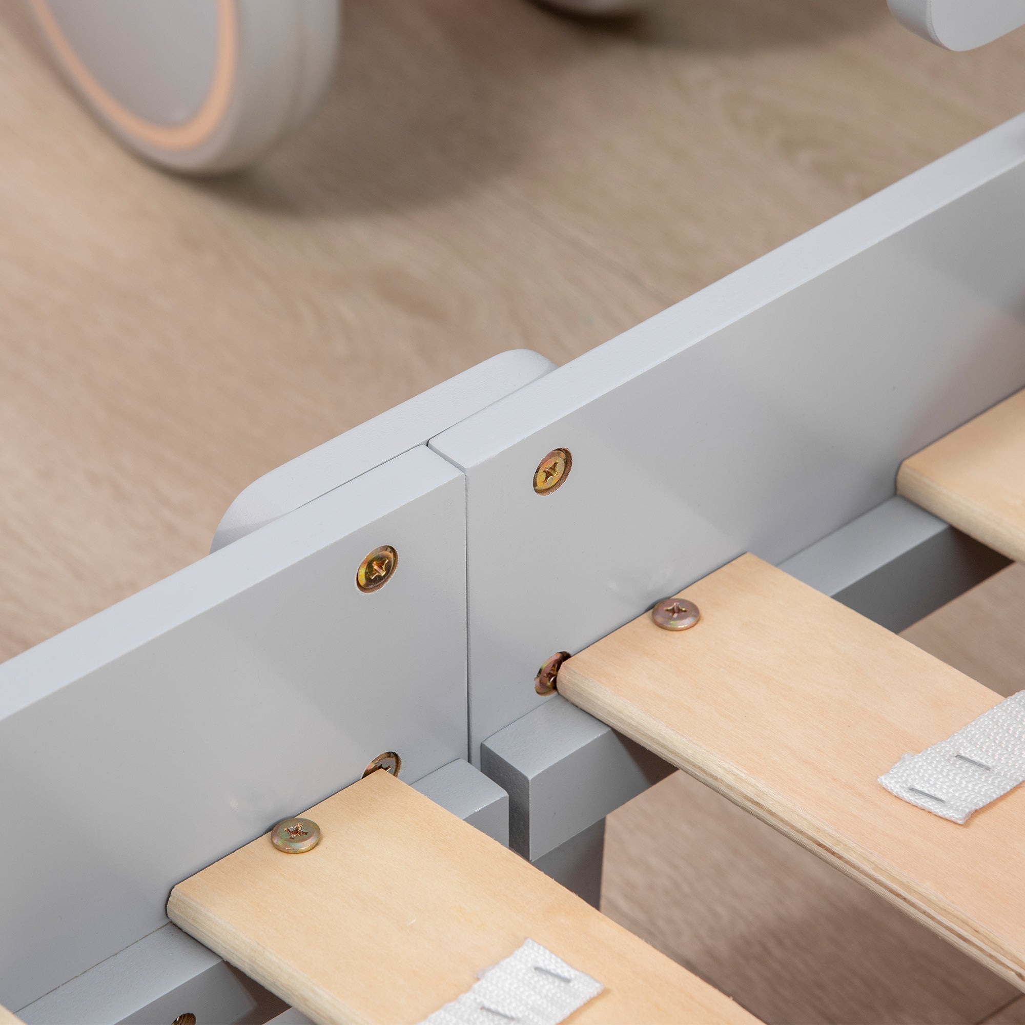 Easycomfort Letto per Bambini 3-6 Anni con Motivi a Stelle e Luna in Pannelli di MDF e Truciolato, 143x76x49 cm