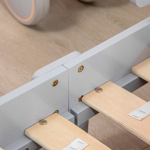 Easycomfort Letto per Bambini 3-6 Anni con Motivi a Stelle e Luna in Pannelli di MDF e Truciolato, 143x76x49 cm