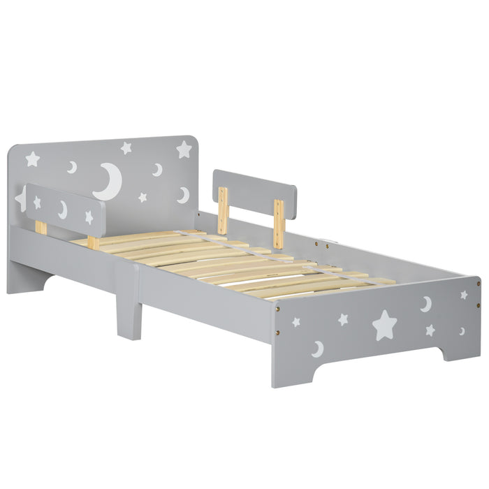 Easycomfort Letto per Bambini 3-6 Anni con Motivi a Stelle e Luna in Pannelli di MDF e Truciolato, 143x76x49 cm