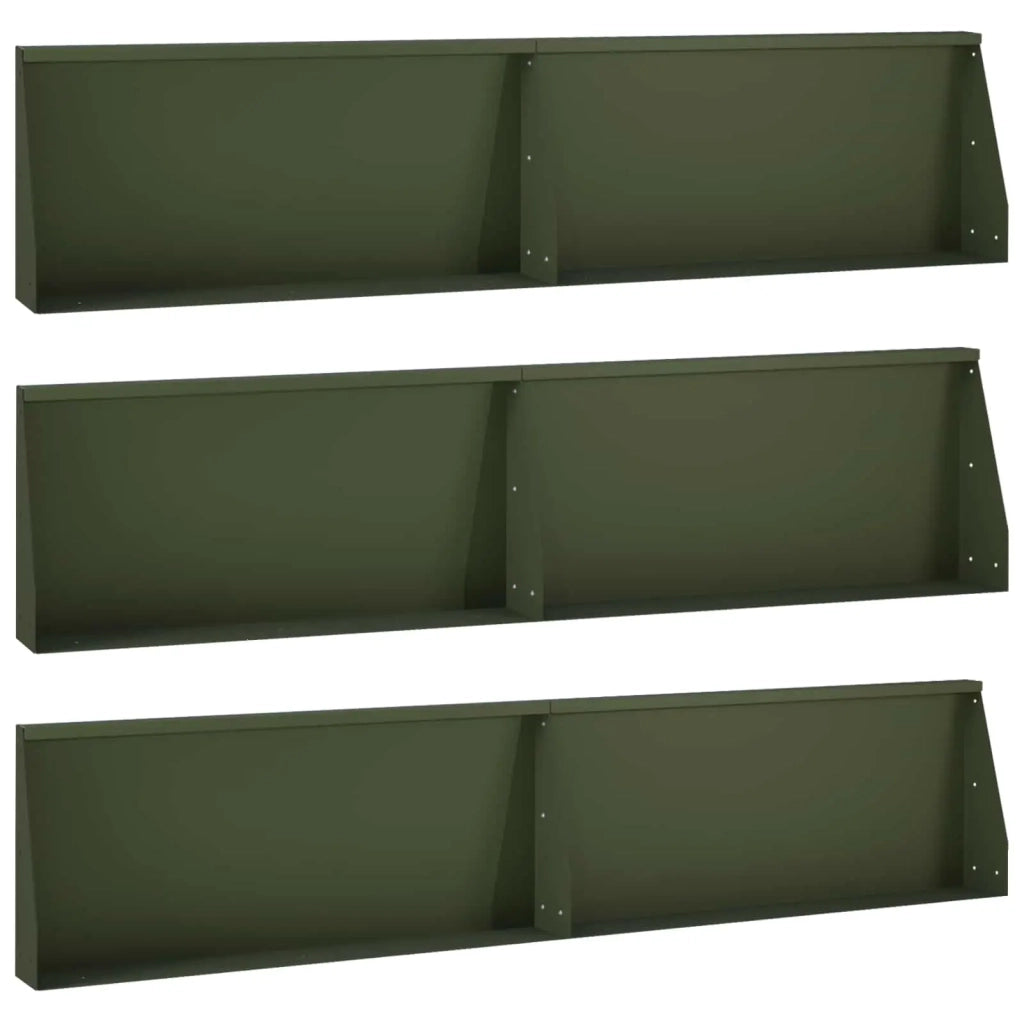 Muro di contenimento 6 pz 100 x 12 x 50 cm Acciaio Verde Oliva 3449131