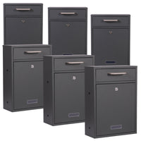 Cassetta delle lettere 2x3 V52 antracite a muro Con serrature e targhette nome Posta