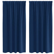 Tende Oscuranti | Tende Blackout con Anelli 2 pz Blu Scuro 175 x 140 cm