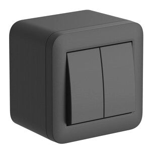 CASSETTA FIXA DA PARETE P/INT. 2 DEVIATORI NERA- ELECTRALINE- 1,0 pz