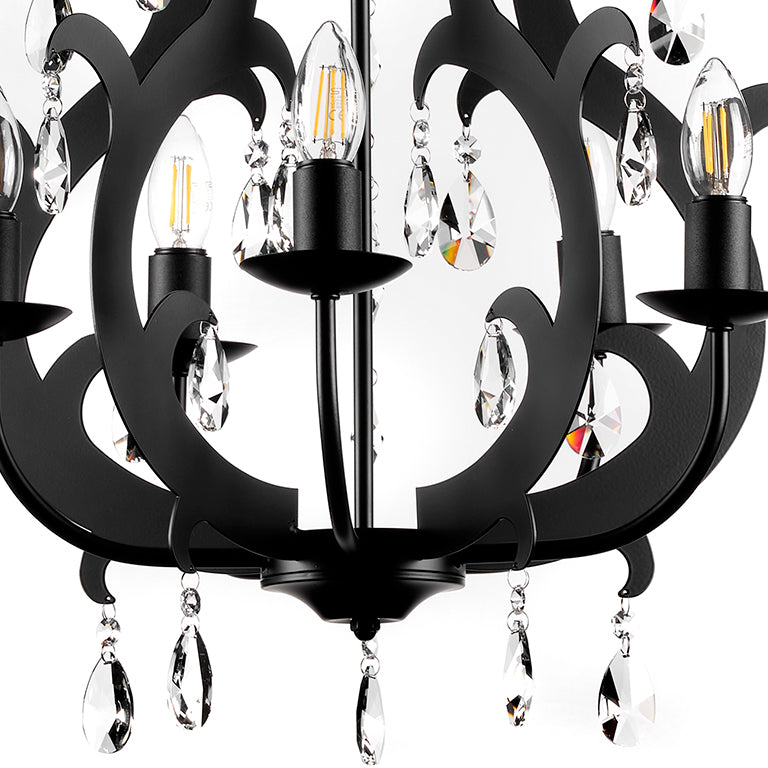 Lampadario Jane 5 luci Nero