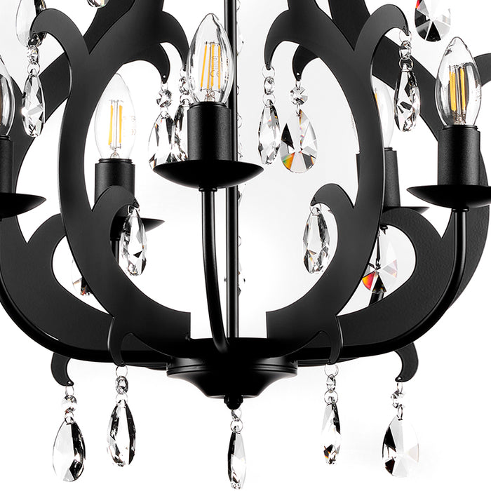 Lampadario Jane 5 luci Nero