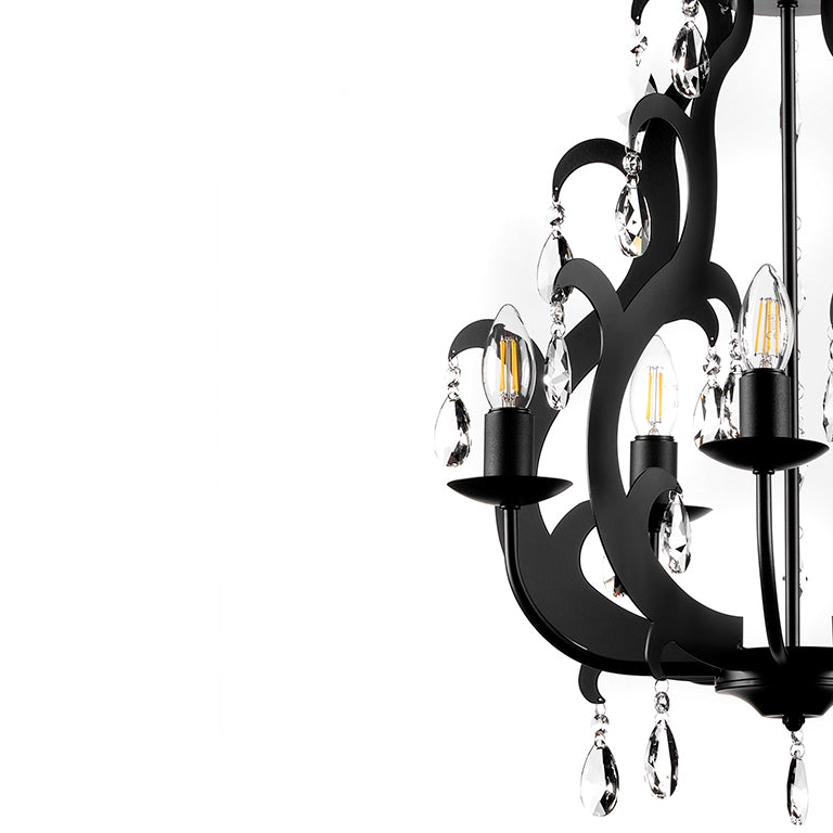 Lampadario Jane 5 luci Nero