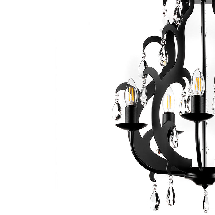 Lampadario Jane 5 luci Nero