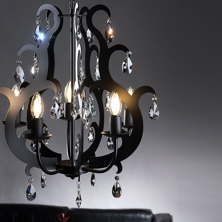 Lampadario Jane 5 luci Nero