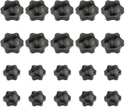 Viti a maniglia a 20 pezzi - Filo a spirale a 6 punti - Maniglie a forma di stella - Materiale plastico/metallo - Maniglie a 6 punti - Diametro 25/38 mm