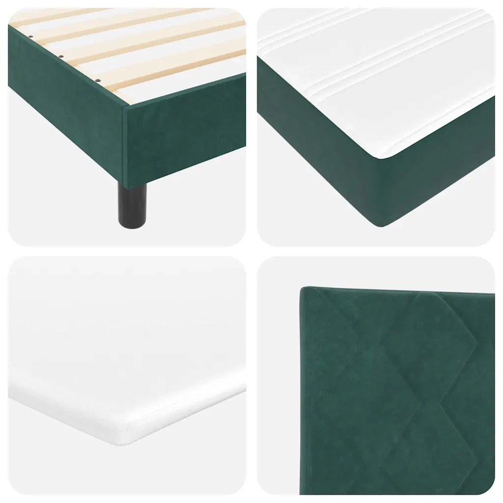 Letto a molle con testiera Verde scuro 140 x 190 cm Velluto 3340439
