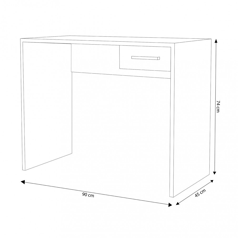 Scrivania Porta Pc Tom Quercia Chiaro 90x45x74 h cm in Truciolare bilaminato Marrone