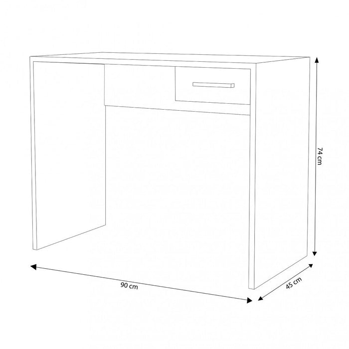 Scrivania Porta Pc Tom Quercia Chiaro 90x45x74 h cm in Truciolare bilaminato Marrone