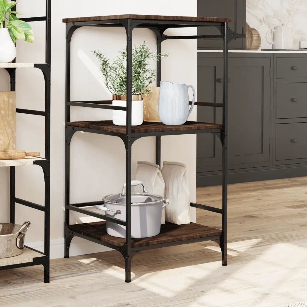 Carrello Cucina Rovere Marrone 60,5x50x105 cm Legno Multistrato 842340
