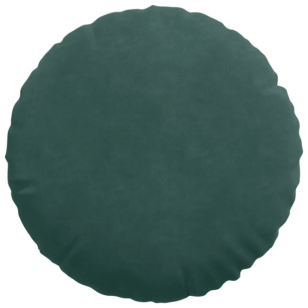 Cuscini per Seduta 2 pcs Verde Scuro Ø 40 x 13 cm Velluto
