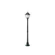 Palo Da Esterno Contemporaneo H175Cm Quadrata Alluminio E Vetro Nero 1 Luce E27